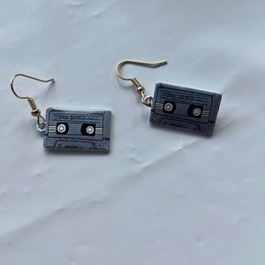 Small Cassette Tape Novelty Drop Earrings